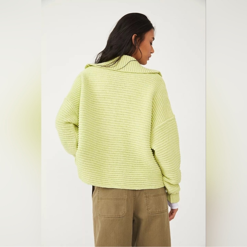 NWOT Free People Marlie Pullover in Acid Lime
